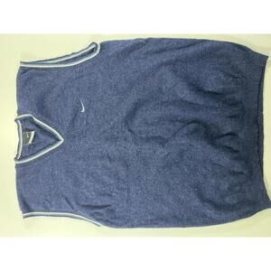 Vintage Nike Blue V-Neck Sleeveless Sweater Vest